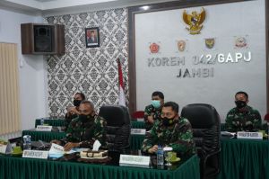 Danrem 042/Gapu Ikuti Rakor Satgas Penanganan Covid-19 