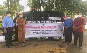SKK Migas-KKKS Jindi South Jambi B Co., Ltd Beri Bantuan Ambulans ke Satgas Covid-19 Batanghari