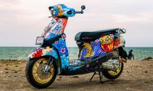 Auto Pangling,  Grand Filano Hybrid Dimodifikasi Mirip Helm Sporty dengan Japan Vibes