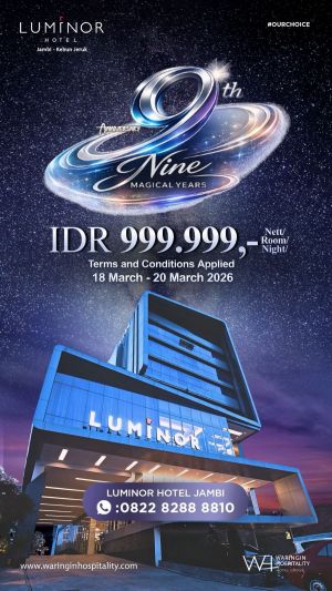Perayaan Anniversary ke-9, Hotel Luminor Jambi Hadirkan Promo Spesial
