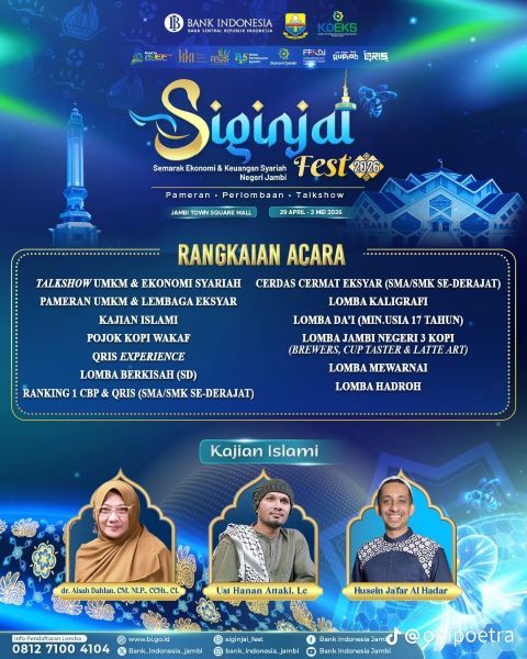Ayo Saksikan Siginjai Fest 2026 Mulai 29 April 2026 di Jamtos