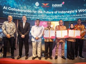 Perkuat Ekosistem Ketenagakerjaan, Kemnaker Teken MoU dengan Wadhwani dan Indosat