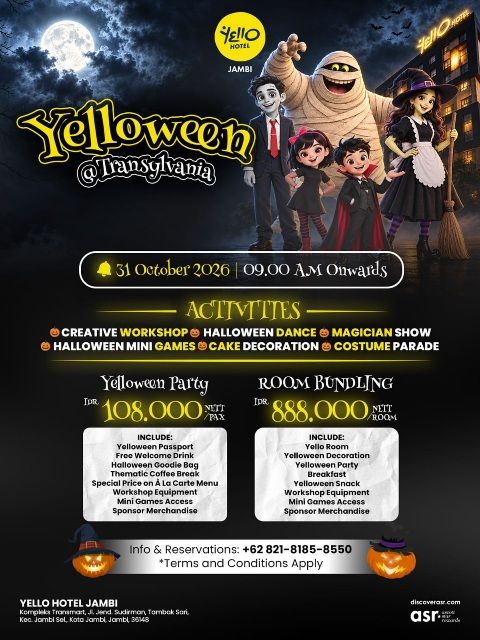 Yello Hotel Jambi Gelar Yelloween @Transylvania, Halloween Seru Penuh Kreativitas untuk Keluarga